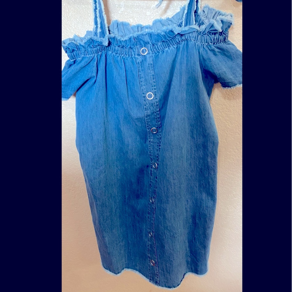 Spaghetti strap denim sleeveless dress. Size small